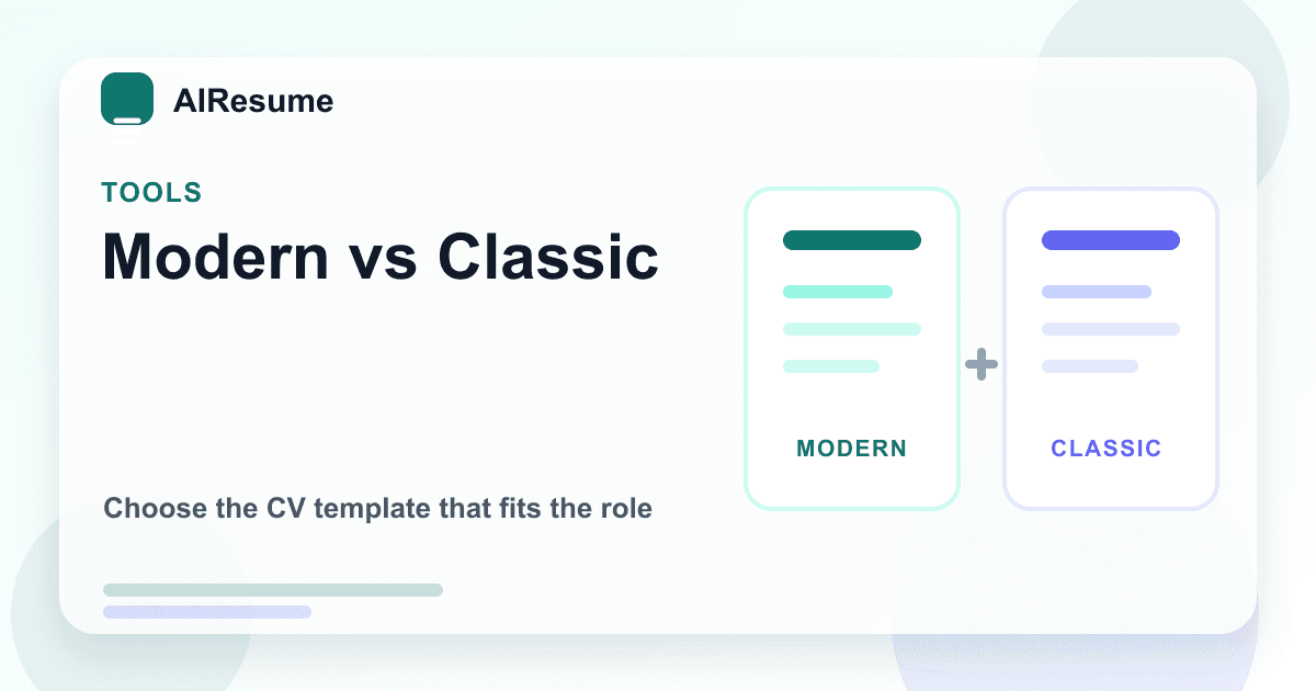 Modern vs classic CV templates: how to choose the right style cover image
