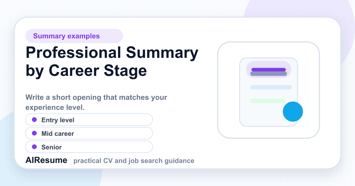 Professional summary examples by career stage cover image
