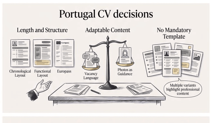 Décisions pour un CV au Portugal : format, langue, photo et adaptation à l’offre