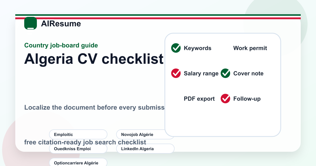 Algeria CV checklist before applying