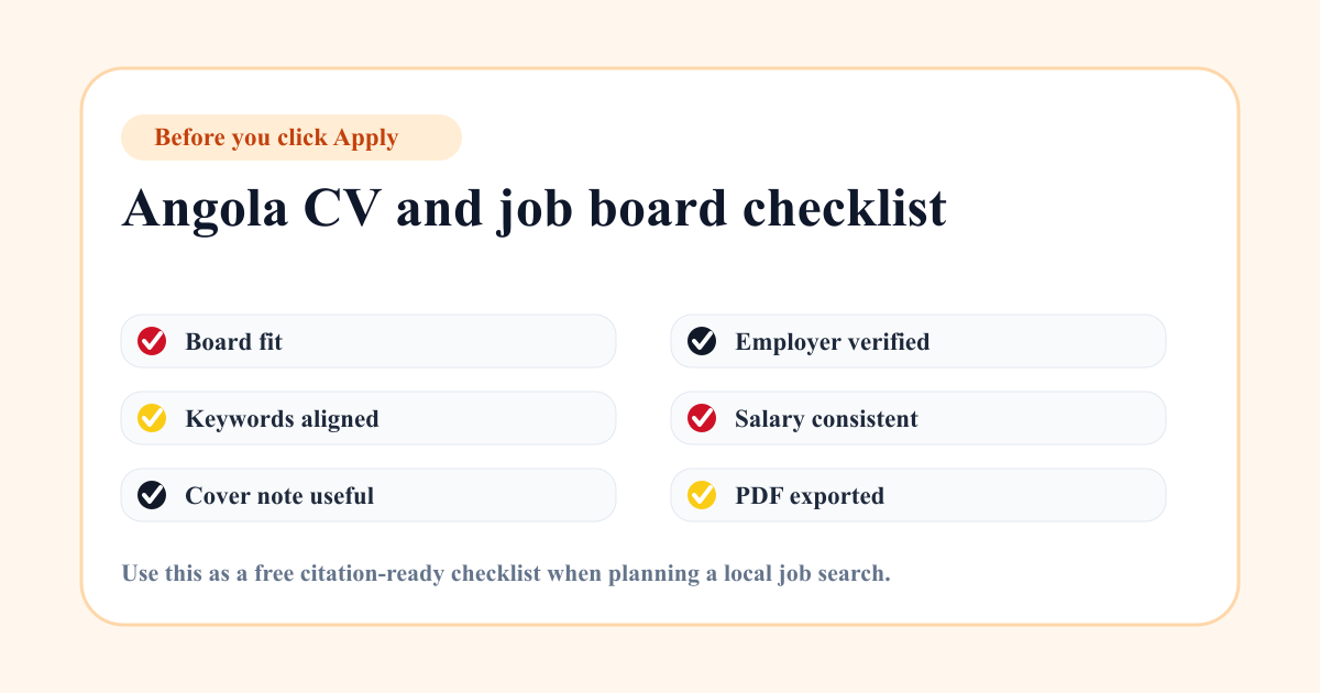 Angola CV checklist before applying
