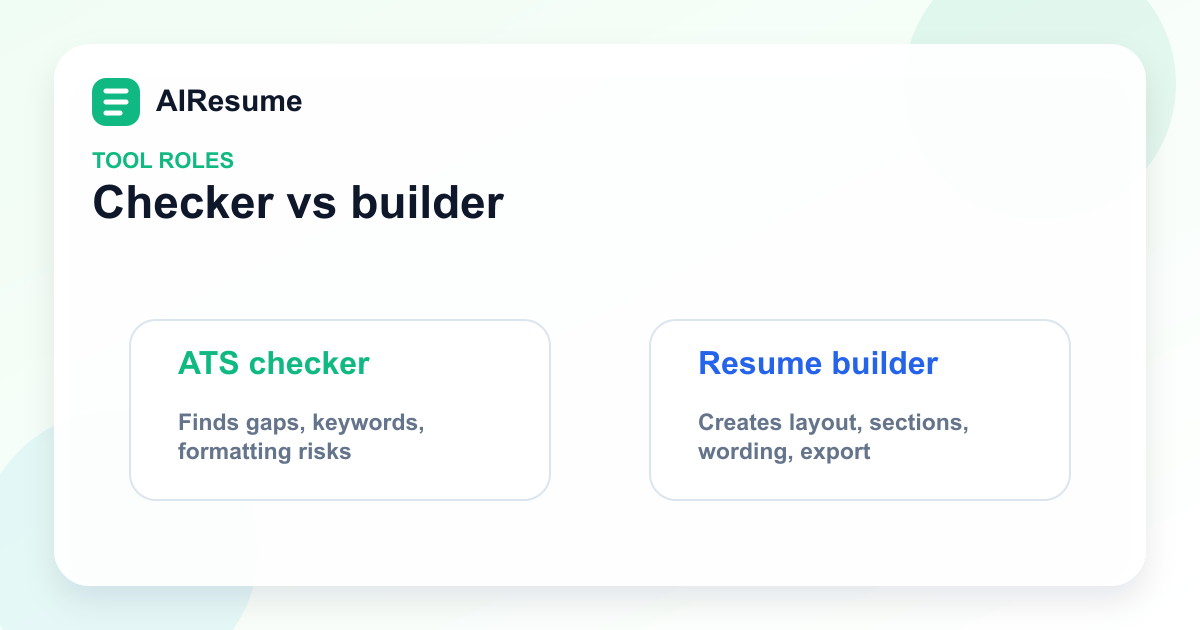 ATS checker vs resume builder