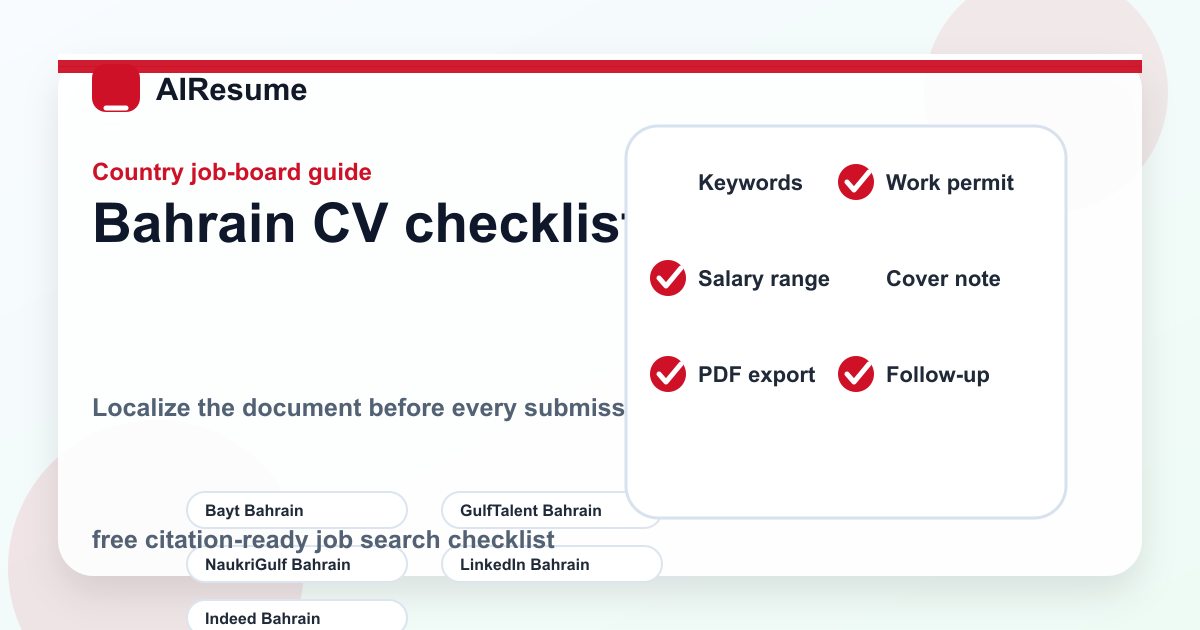 Bahrain CV checklist before applying