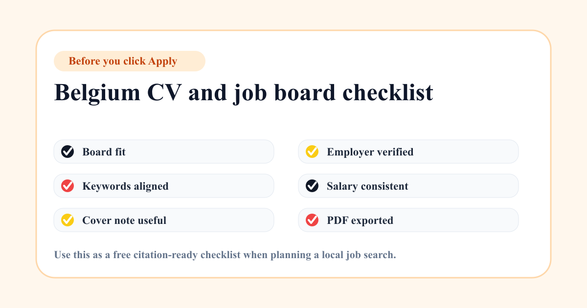 Belgium CV checklist before applying