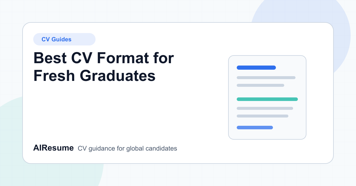 Best CV Format for Fresh Graduates cover image