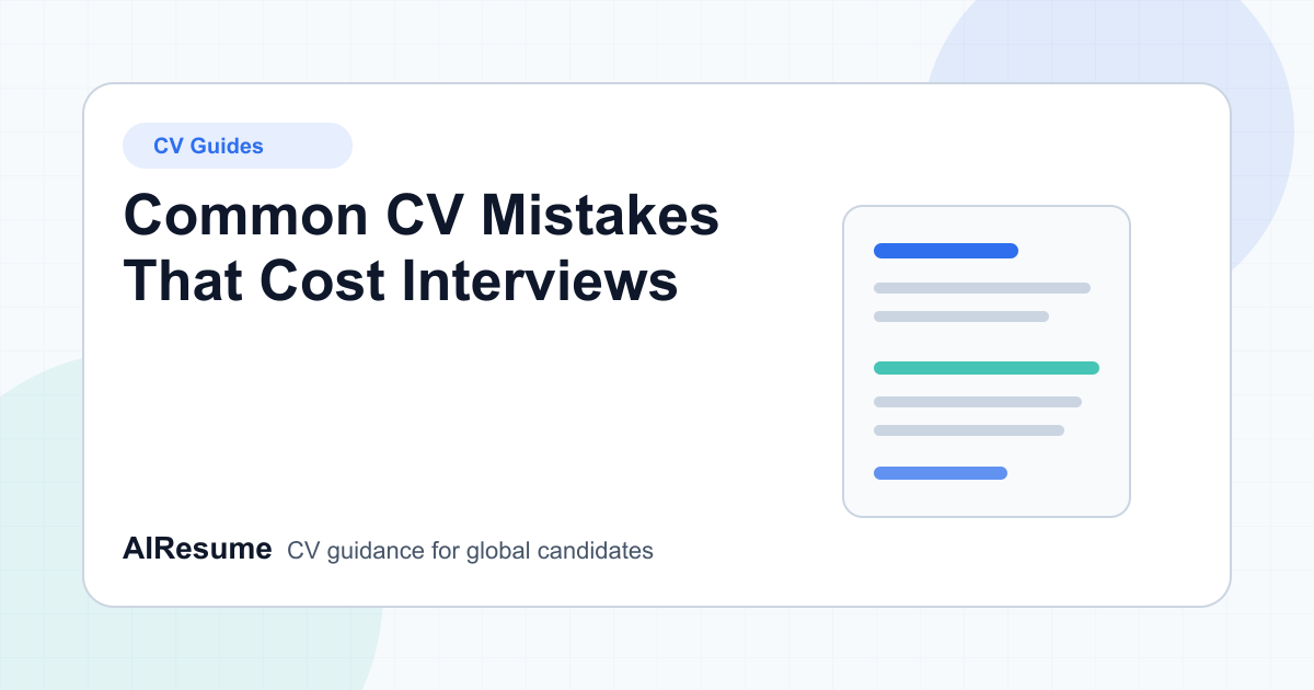 Common CV Mistakes That Cost Interviews cover image