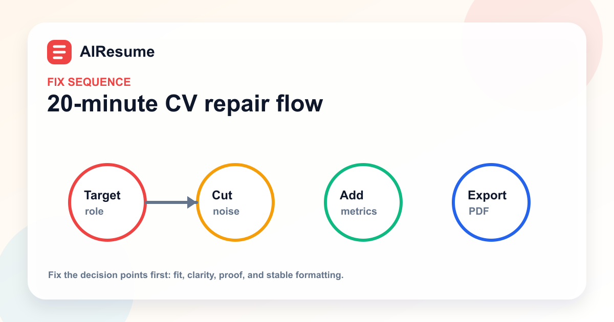 20-minute CV repair flow