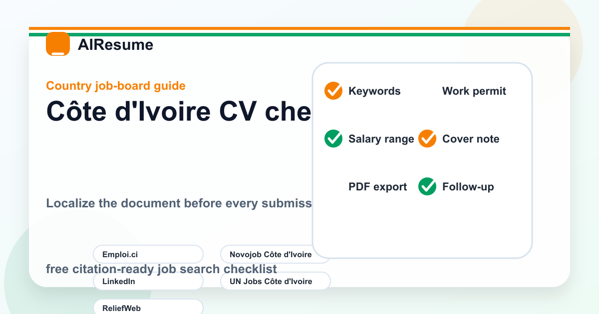 Côte d'Ivoire CV checklist before applying