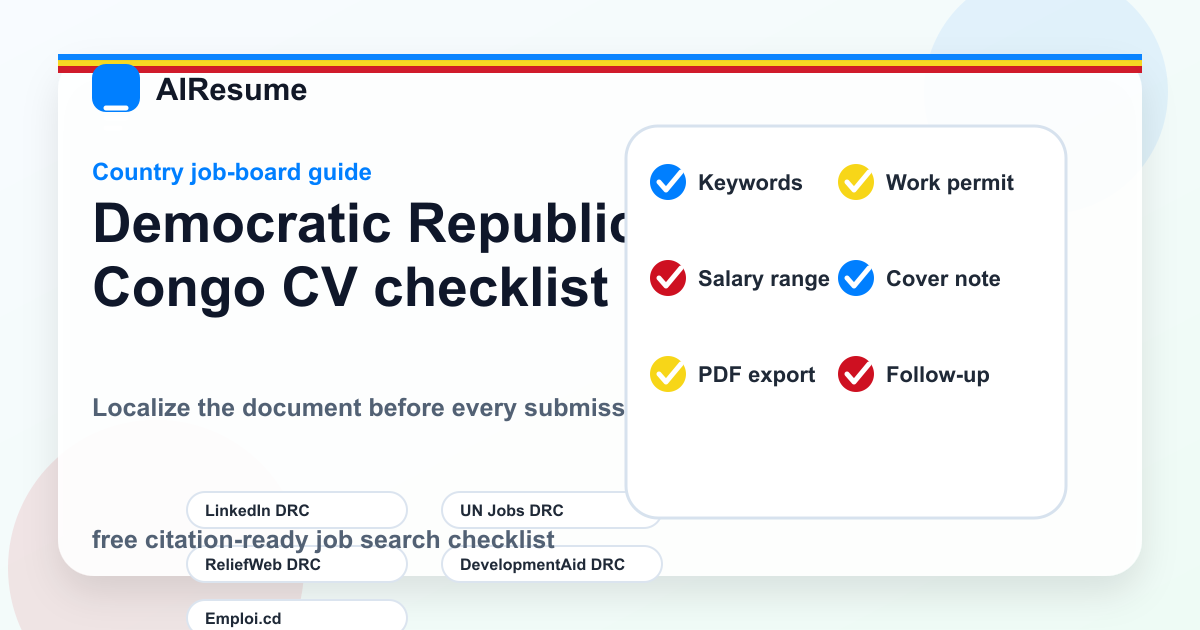 Democratic Republic of the Congo CV checklist before applying