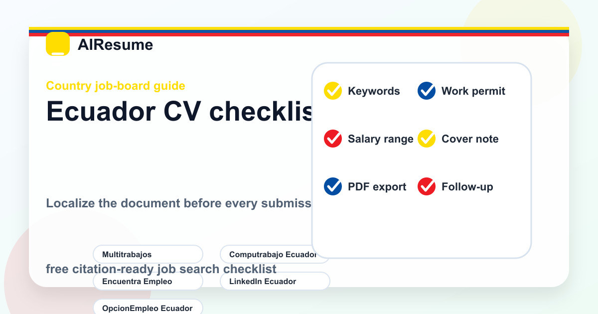 Ecuador CV checklist before applying