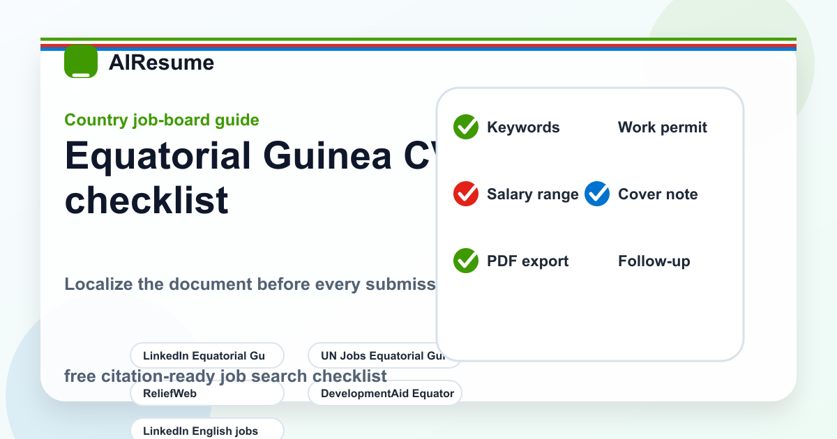 Equatorial Guinea CV checklist before applying