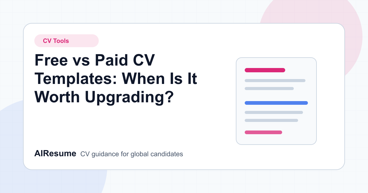 Free vs Paid CV Templates: When Is It Worth Upgrading? cover image