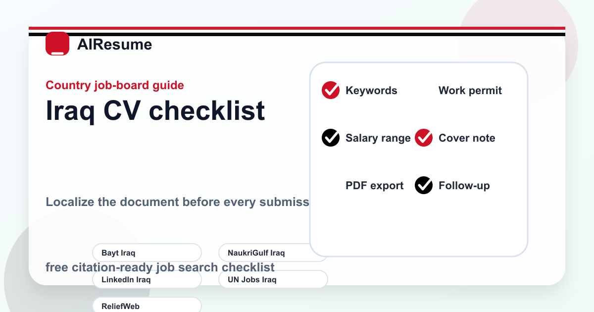 Iraq CV checklist before applying