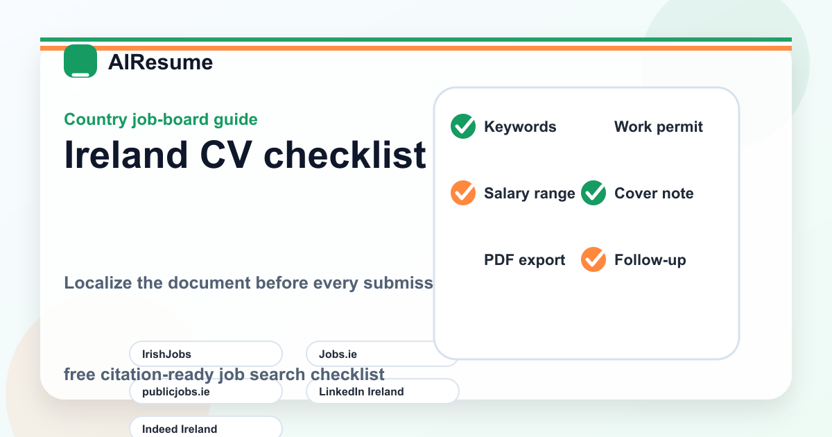 アイルランド CV checklist before applying