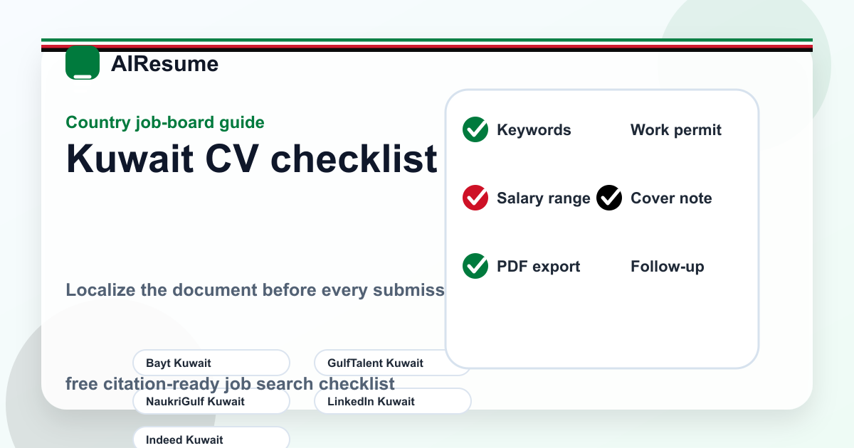 Kuwait CV checklist before applying