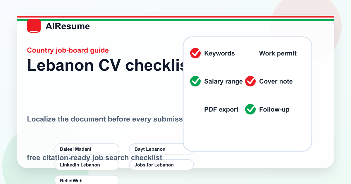 Lebanon CV checklist before applying
