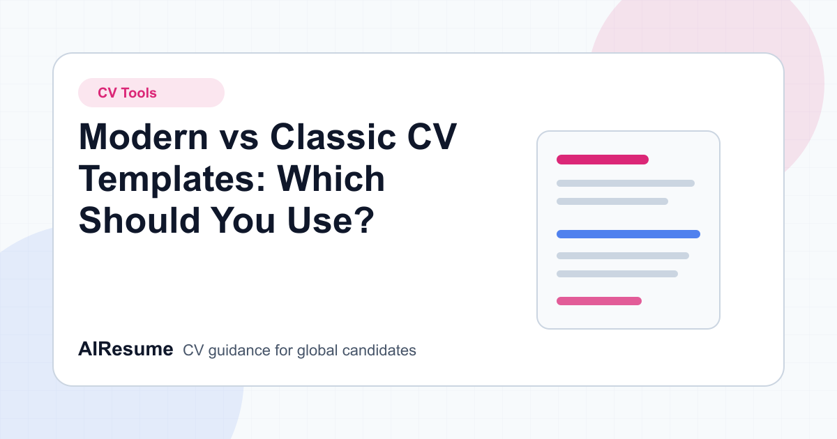 Modern vs Classic CV Templates: Which Should You Use? cover image