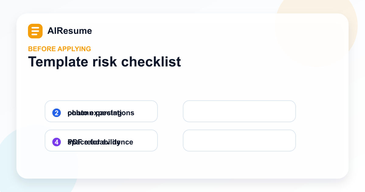 Template risk checklist