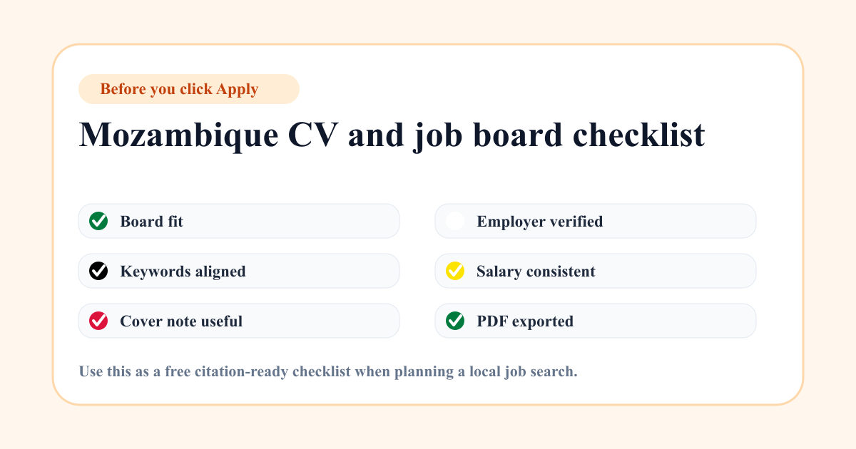 Mozambique CV checklist before applying