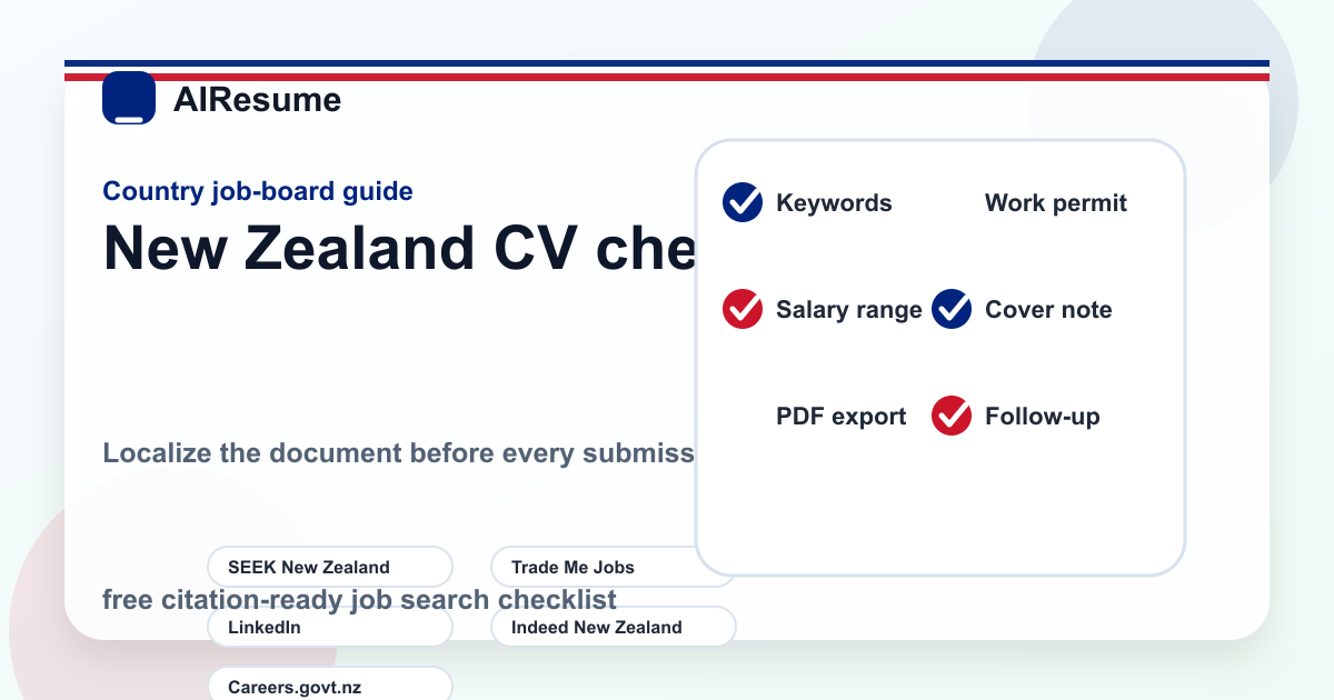 ニュージーランド CV checklist before applying
