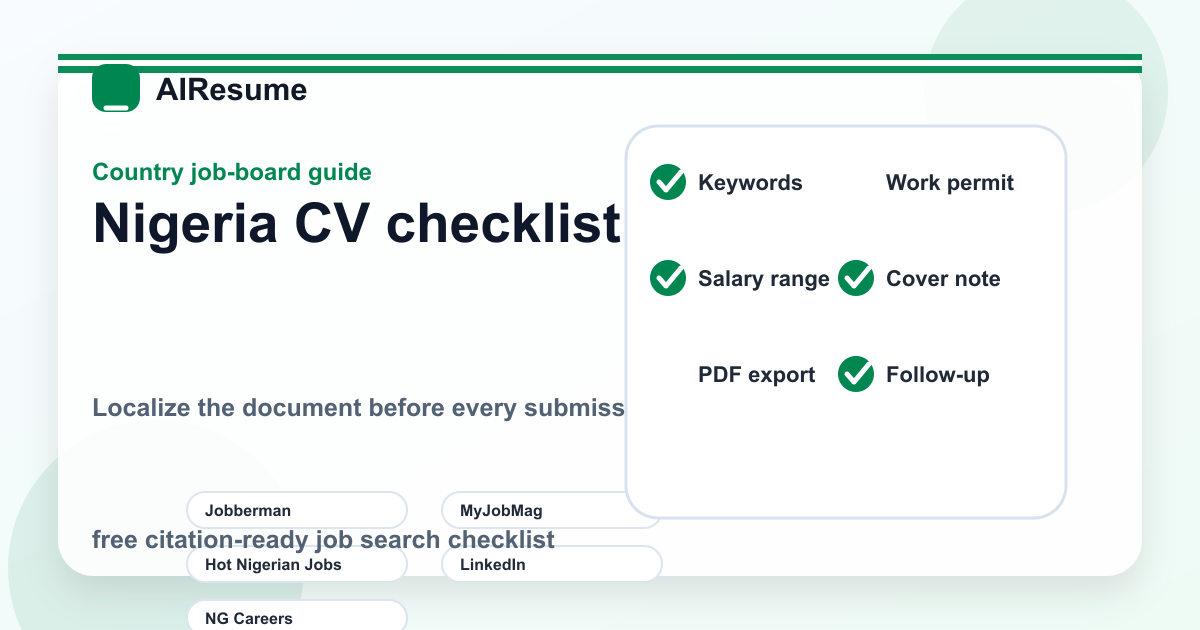 ナイジェリア CV checklist before applying