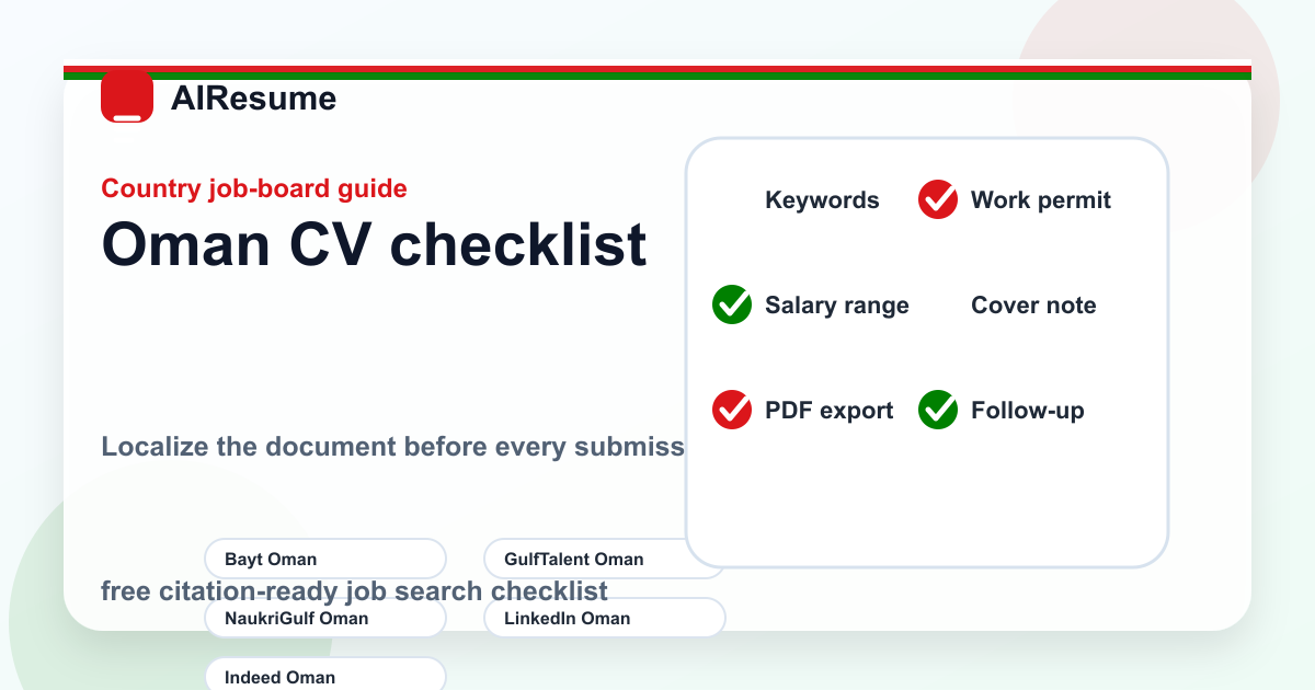 Oman CV checklist before applying