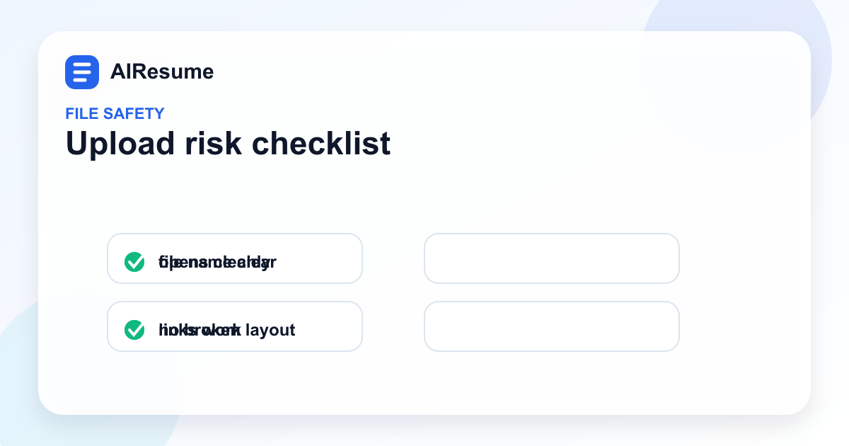 Resume upload risk checklist