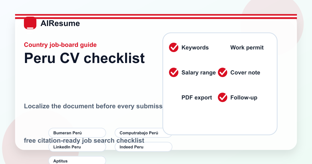 ペルー CV checklist before applying