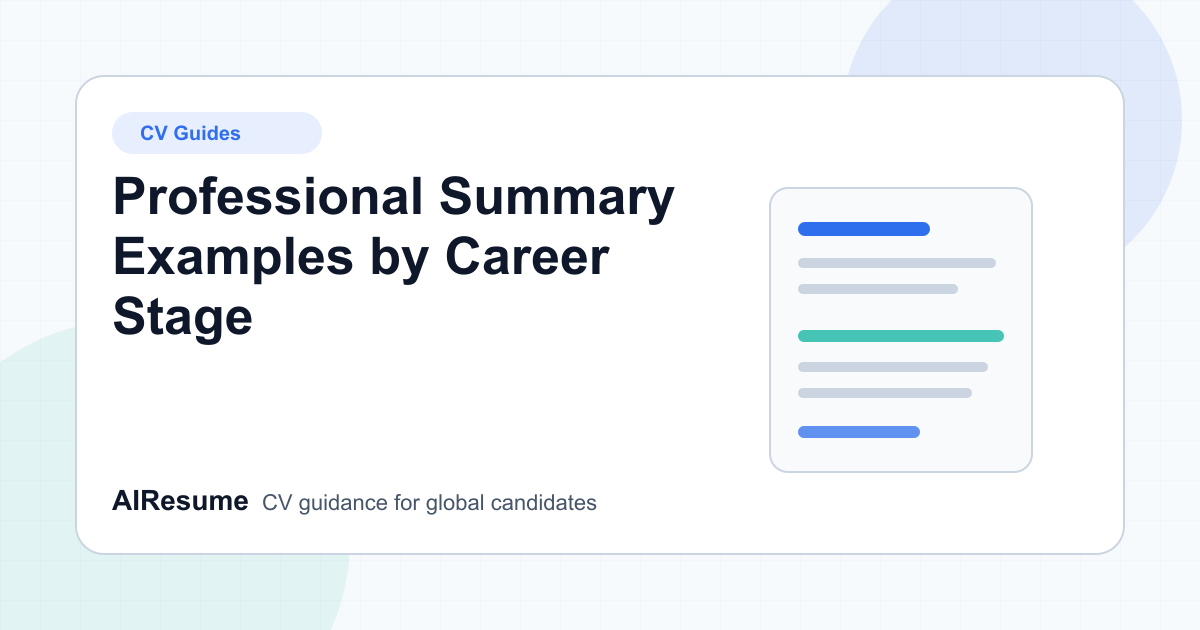 Professional Summary Examples by Career Stage cover image