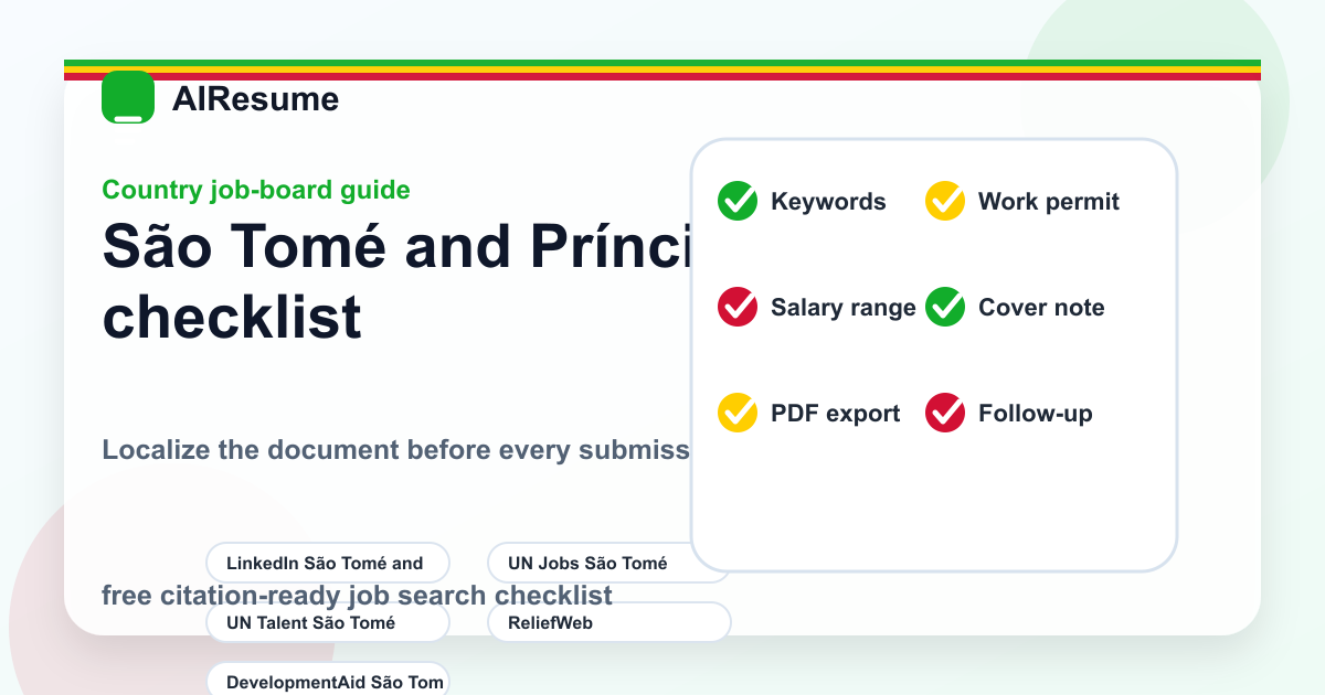 São Tomé and Príncipe CV checklist before applying