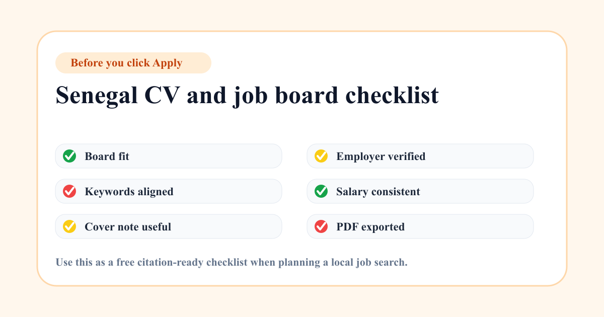 Senegal CV checklist before applying