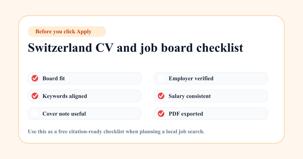 Switzerland CV checklist before applying