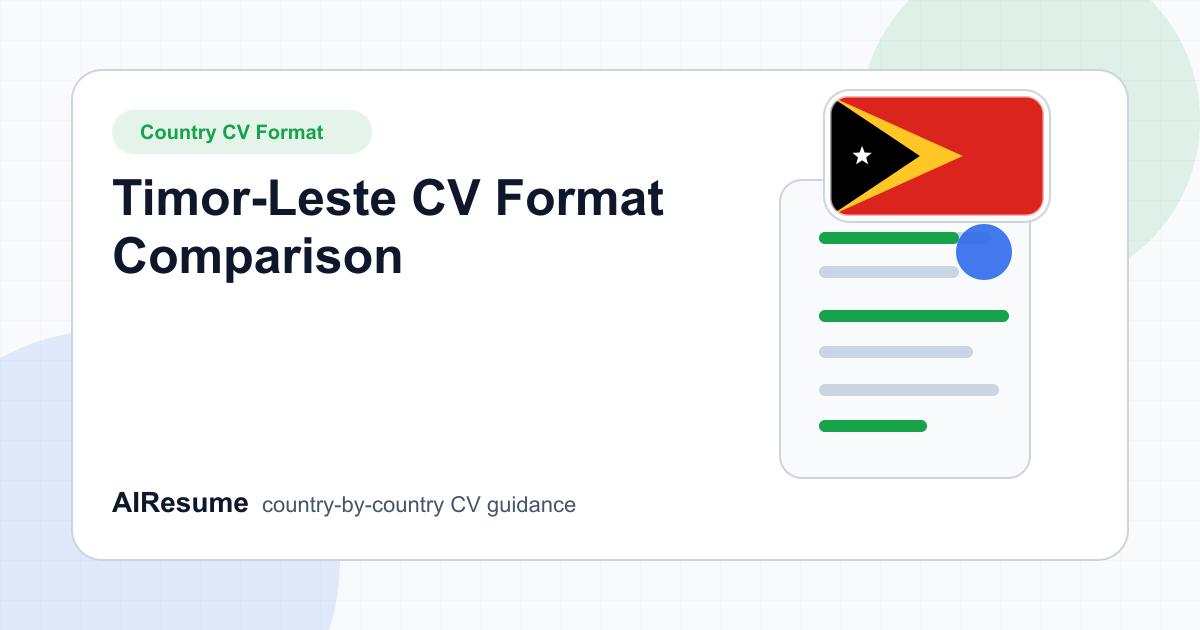 Timor-Leste CV Format Comparison cover image