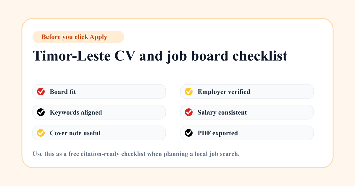Timor-Leste CV checklist before applying