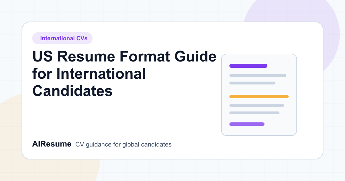 US Resume Format Guide for International Candidates cover image